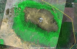 衛星から見たキリマンジャロ山